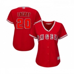 Womens Los Angeles Angels of Anaheim 20 Jonathan Lucroy Replica Red Alternate Baseball Jersey 