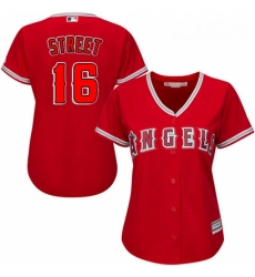 Womens Majestic Los Angeles Angels of Anaheim 16 Huston Street Authentic Red Alternate MLB Jersey