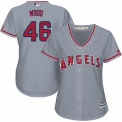 Womens Majestic Los Angeles Angels of Anaheim 46 Blake Wood Authentic Grey Road Cool Base MLB Jersey 