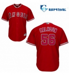 Womens Majestic Los Angeles Angels of Anaheim 56 Kole Calhoun Authentic Red Alternate MLB Jersey