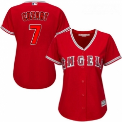 Womens Majestic Los Angeles Angels of Anaheim 7 Zack Cozart Replica Red Alternate MLB Jersey 