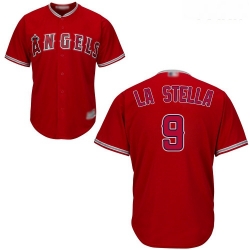 Angels #9 Tommy La Stella Red Cool Base Stitched Youth Baseball Jersey