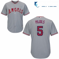 Youth Majestic Los Angeles Angels of Anaheim 5 Albert Pujols Authentic Grey Road Cool Base MLB Jersey