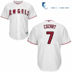 Youth Majestic Los Angeles Angels of Anaheim 7 Zack Cozart Authentic White Home Cool Base MLB Jersey 