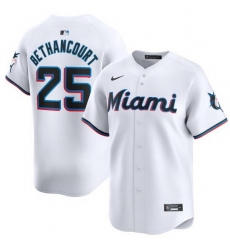 Men Miami Marlins 25 Christian Bethancourt White 2024 Home Limited Stitched Baseball Jersey