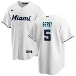 Men Miami Marlins 5 Jon Berti White Cool Base Stitched Baseball Jersey