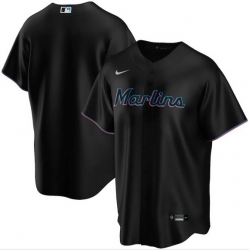 Men Miami Marlins Nike Black Blank Jersey