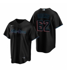 Mens Nike Miami Marlins 62 Jose Urena Black Alternate Stitched Baseball Jersey