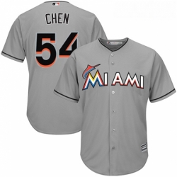 Youth Majestic Miami Marlins 54 Wei Yin Chen Authentic Grey Road Cool Base MLB Jersey