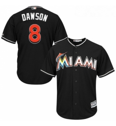 Youth Majestic Miami Marlins 8 Andre Dawson Replica Black Alternate 2 Cool Base MLB Jersey