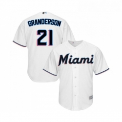 Youth Miami Marlins 21 Curtis Granderson Replica White Home Cool Base Baseball Jersey 