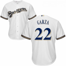 Youth Majestic Milwaukee Brewers 22 Matt Garza Authentic White Home Cool Base MLB Jersey