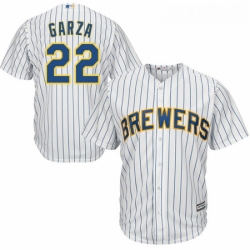 Youth Majestic Milwaukee Brewers 22 Matt Garza Replica White Alternate Cool Base MLB Jersey