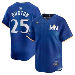 Men Minnesota Twins 25 Byron Buxton Royal 2024 City Connect Limited Stitched Baseball Jersey