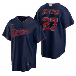 Men Minnesota Twins 27 Ryan Jeffers Navy Cool Base Stitched Jerse