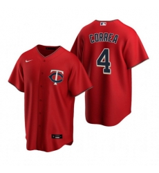 Men Minnesota Twins 4 Carlos Correa Red Cool Base Stitched Jerse