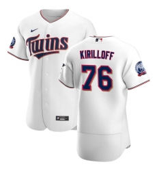 Men Minnesota Twins 76 Alex Kirilloff Men Nike White Home 2020 60th Season Flex Base Team MLB Jersey