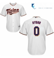 Mens Majestic Minnesota Twins 0 Erick Aybar Replica White Home Cool Base MLB Jersey 