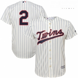 Mens Majestic Minnesota Twins 2 Brian Dozier Replica Cream Alternate Cool Base MLB Jersey