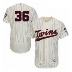 Mens Majestic Minnesota Twins 36 Robbie Grossman Authentic Cream Alternate Flex Base Authentic Collection MLB Jersey