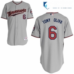 Mens Majestic Minnesota Twins 6 Tony Oliva Authentic Grey Road Cool Base MLB Jersey