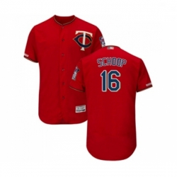 Mens Minnesota Twins 16 Jonathan Schoop Scarlet Alternate Flex Base Authentic Collection Baseball Jersey