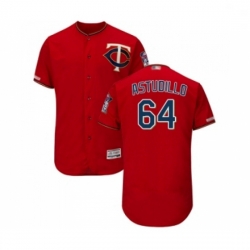 Mens Minnesota Twins 64 Willians Astudillo Scarlet Alternate Flex Base Authentic Collection Baseball Jersey