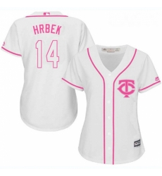 Womens Majestic Minnesota Twins 14 Kent Hrbek Authentic White Fashion Cool Base MLB Jersey