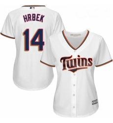 Womens Majestic Minnesota Twins 14 Kent Hrbek Authentic White Home Cool Base MLB Jersey