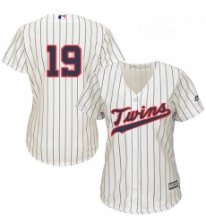 Womens Majestic Minnesota Twins 19 Kennys Vargas Authentic Cream Alternate Cool Base MLB Jersey