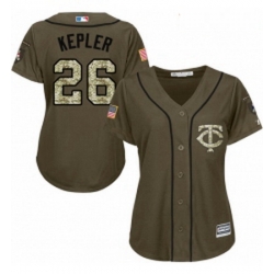 Womens Majestic Minnesota Twins 26 Max Kepler Replica Green Salute to Service MLB Jersey