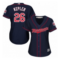 Womens Majestic Minnesota Twins 26 Max Kepler Replica Navy Blue Alternate Road Cool Base MLB Jersey