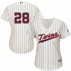 Womens Majestic Minnesota Twins 28 Bert Blyleven Replica Cream Alternate Cool Base MLB Jersey