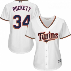 Womens Majestic Minnesota Twins 34 Kirby Puckett Authentic White Home Cool Base MLB Jersey