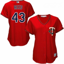 Womens Majestic Minnesota Twins 43 Addison Reed Authentic Scarlet Alternate Cool Base MLB Jersey 