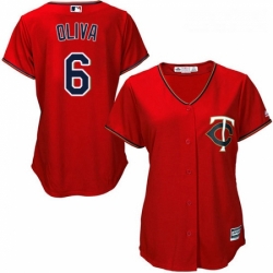 Womens Majestic Minnesota Twins 6 Tony Oliva Replica Scarlet Alternate Cool Base MLB Jersey