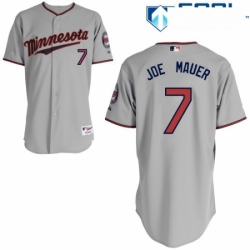 Womens Majestic Minnesota Twins 7 Joe Mauer Authentic Grey Road Cool Base MLB Jersey