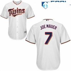 Womens Majestic Minnesota Twins 7 Joe Mauer Replica White Home Cool Base MLB Jersey