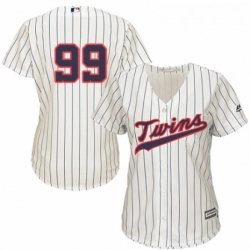 Womens Majestic Minnesota Twins 99 Logan Morrison Authentic Cream Alternate Cool Base MLB Jersey 