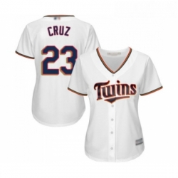 Womens Minnesota Twins 23 Nelson Cruz Replica White Home Cool Base Baseball Jersey 