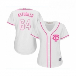 Womens Minnesota Twins 64 Willians Astudillo Replica White Fashion Cool Base Baseball Jersey 