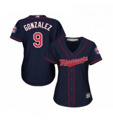 Womens Minnesota Twins 9 Marwin Gonzalez Replica Navy Blue Alternate Road Cool Base Baseball Jersey 