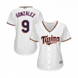 Womens Minnesota Twins 9 Marwin Gonzalez Replica White Home Cool Base Baseball Jersey 