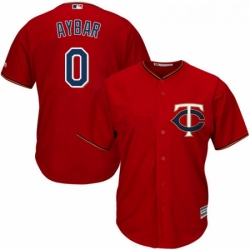 Youth Majestic Minnesota Twins 0 Erick Aybar Replica Scarlet Alternate Cool Base MLB Jersey 