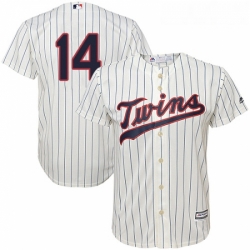 Youth Majestic Minnesota Twins 14 Kent Hrbek Replica Cream Alternate Cool Base MLB Jersey