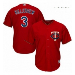 Youth Majestic Minnesota Twins 3 Harmon Killebrew Authentic Scarlet Alternate Cool Base MLB Jersey