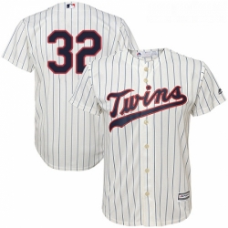 Youth Majestic Minnesota Twins 32 Zach Duke Authentic Cream Alternate Cool Base MLB Jersey 