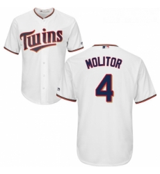 Youth Majestic Minnesota Twins 4 Paul Molitor Authentic White Home Cool Base MLB Jersey