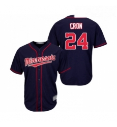 Youth Minnesota Twins 24 C J Cron Replica Navy Blue Alternate Road Cool Base Baseball Jersey 