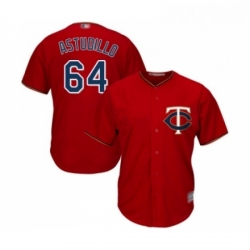 Youth Minnesota Twins 64 Willians Astudillo Replica Scarlet Alternate Cool Base Baseball Jersey 